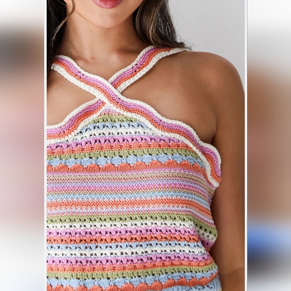 Zara crochet knit cropped tank top size Medium - Picture 10 of 10